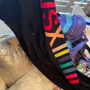 Victoria’s Secret Lot of workout gear.  38DD and Large tights.